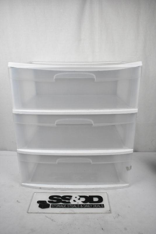 Sterilite 3 Drawer Cart (no wheels) White/Clear Needs Cleaning