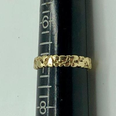 14k Yellow Gold Ring Nugget Style Size 7
