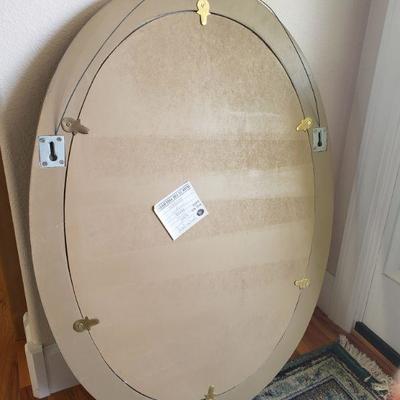 Lot 2: Large Oval Beveled Mirror 