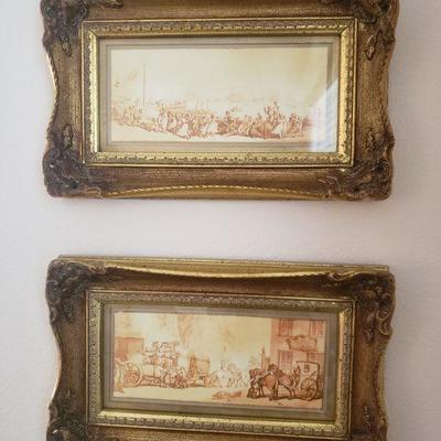 Lot 3: Sephia Prints in Gold Gilt Frames (2)