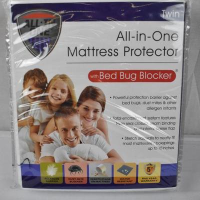 Original Bed Bug Blocker Zippered Mattress Cover Protector, Twin Size - New