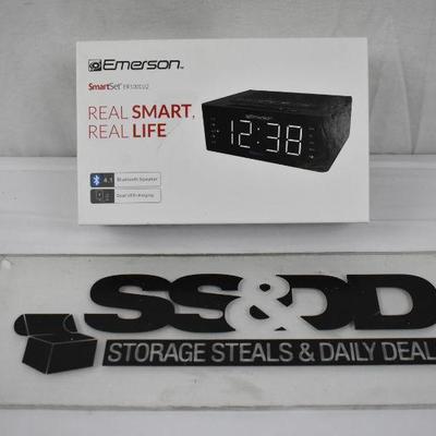 Emerson SmartSet Alarm Clock Radio w/ Bluetooth Speaker & Charging Station - New