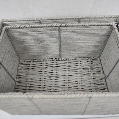 Mainstays Twisted Paper Rectangular Basket, Set of 2 - New
