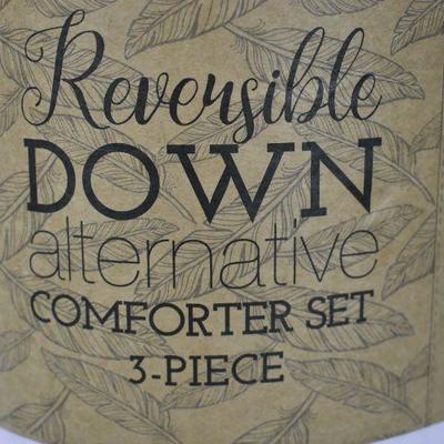 Noble Linens Down Alternative 3-Piece Comforter Set, Full/Queen, Blush - New