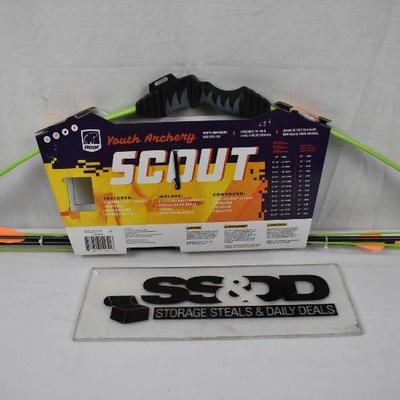 Bear Archery Scout Youth Bow Set, Ages 4 to 7 -Flo Green - New