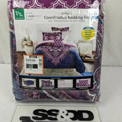 Mainstays Grace Medallion Bed in a Bag Complete Bedding, Twin/Twin XL - New