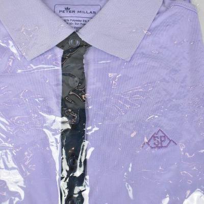 Peter Millar Light Purple Polo Style Short Sleeve Shirt, Size Medium - New