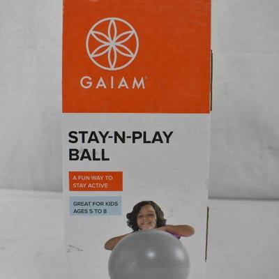 Gaiam Kids Stay-N-Play Balance Ball, Grey, 45cm - New