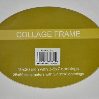 Collage Frame 10x20 inch with Three 5x7 Openings - New