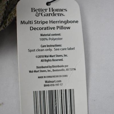 BH&G Multi Stripe Herringbone DEcorative Pillows, Qty 2, 22