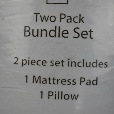 Two Pack Bundle, 1 Mattress Pad Twin XL & 1 Pillow - New