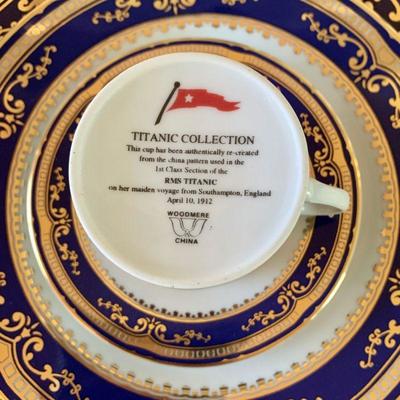 LOT 74 REPLICA FIRST CLASS TITANIC COLLECTION WOODMERE CHINA 4 PC PLACE SETTING