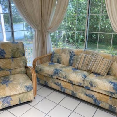 Lot # 623 Carlton Sleeper Sofa with Reclining Chair