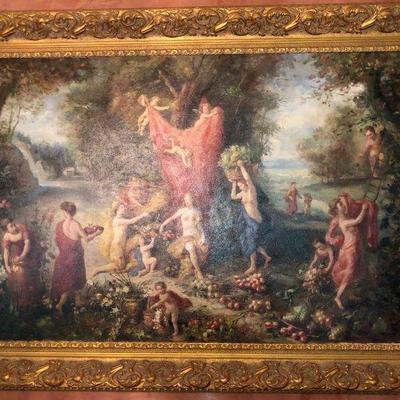 D3: Stunning Large Painting Beautifully Framed Goddess Pomona 