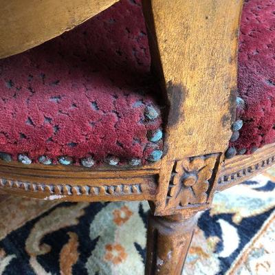 D7: Pair of Antique Tapestry Chairs w/ Gold Leaf