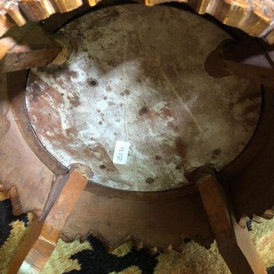 D9:Highly ornate carved wood pedestal w/ marble top. 