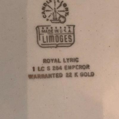 D11: Limoges Royal Lyric 22k Gold Gilded Serving Pieces and more!