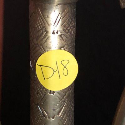 D18: Antique Candelabras, Heavy Brass Ornate. 18 inches tall