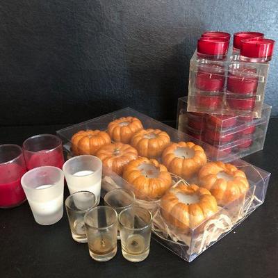 D27: Votive Candle Lot Pumpkins and More