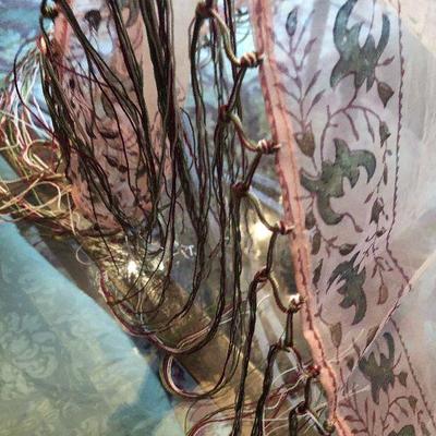 D33: Fringed Table Scarf Hand-painted