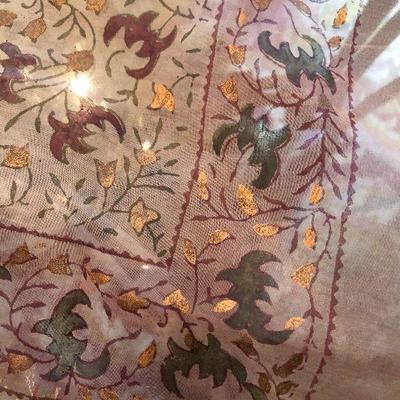 D33: Fringed Table Scarf Hand-painted