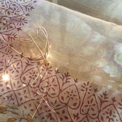 D33: Fringed Table Scarf Hand-painted