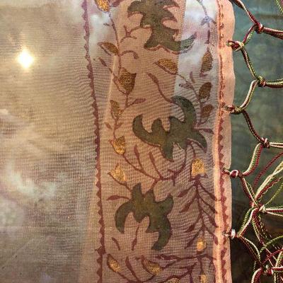 D33: Fringed Table Scarf Hand-painted