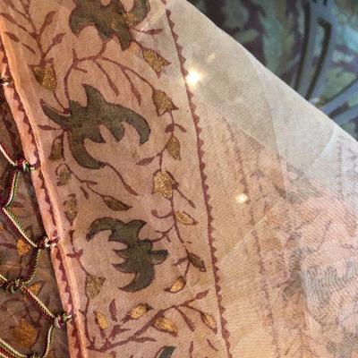 D33: Fringed Table Scarf Hand-painted