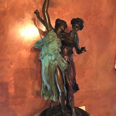 D38: Bacchanalian Dancers Bronze Statue by Clodion.