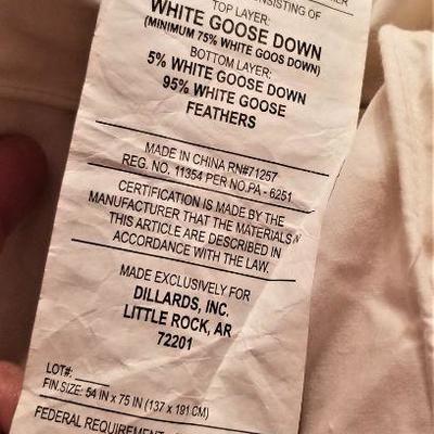 Lot #105  Goosedown Duvet for a Double/Full bed - clean