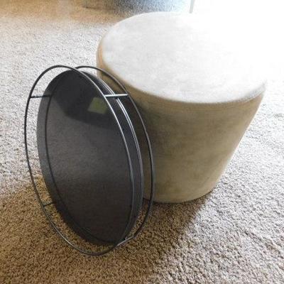 Contemporary Side Table with Removable Butler Tray Mircrofiber Upholstery 19