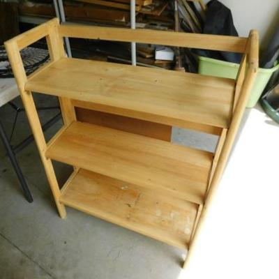 Solid Wood 3 Shelf Folding Plant or Book Stand 32