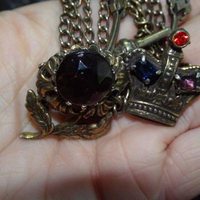 Vintage 1950's Coronation Sweater Pin, Crown, Royalty 