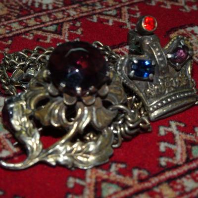 Vintage 1950's Coronation Sweater Pin, Crown, Royalty 