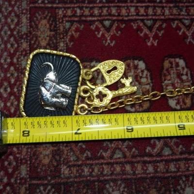 Really Cool Sweater Pin, Elephants, Key & Lock