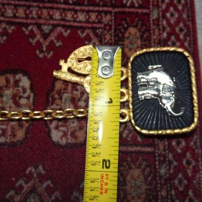 Really Cool Sweater Pin, Elephants, Key & Lock