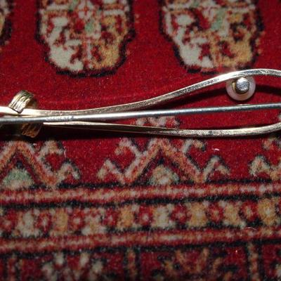 Vintage Krementz Gold and Cultured Pearls Brooch