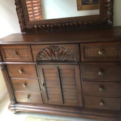 A MUST BUY!! ISLAND PINE FULL DRESSER WITH MIRROR