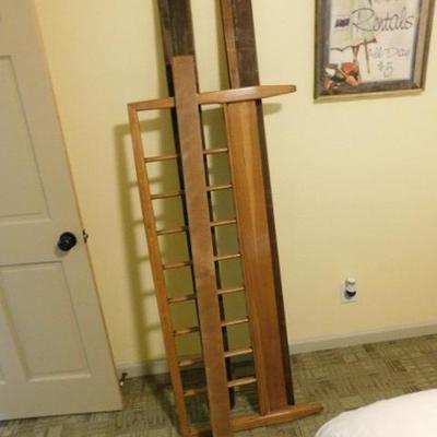 Full Queen Vintage Walnut Wood Frame Bed with Mattress and Bedding Footboard Included (See All Pics)