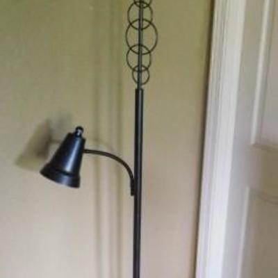 Metal Double Light Floor Lamp with Decorative Post 71