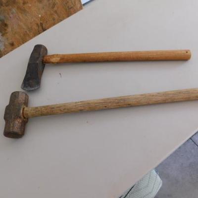 Sledge Hammer and Maul with Wooden Handles Hand Tools