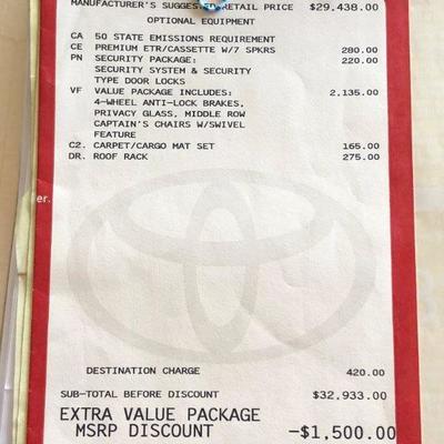 1997 Toyota Previa LE S/C Minivan - One Owner, Runs Great!