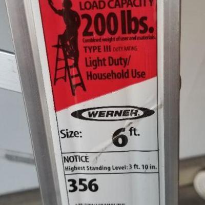 LOT 4: Wernerâ„¢ 356 Aluminum  6ft. Type III Ladder