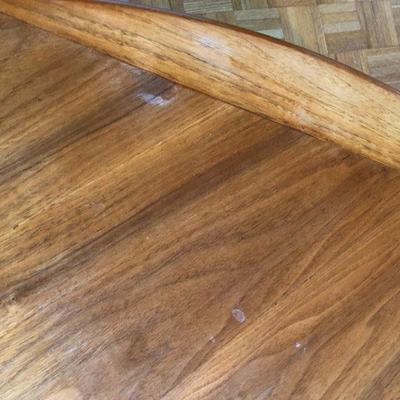 Hand Crafted Mid Century Wood Dining Table 53 Inch Diameter Circle