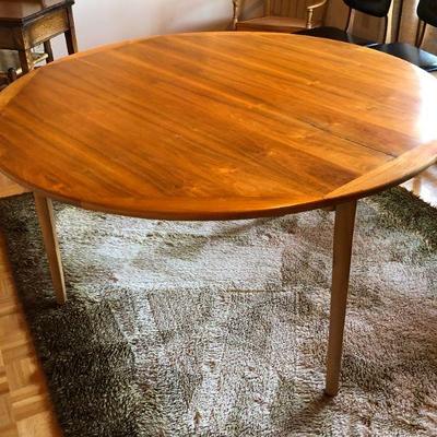 Hand Crafted Mid Century Wood Dining Table 53 Inch Diameter Circle