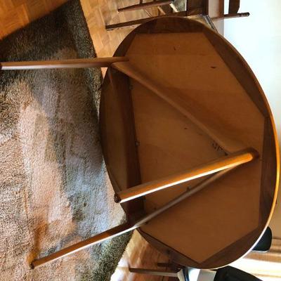 Hand Crafted Mid Century Wood Dining Table 53 Inch Diameter Circle