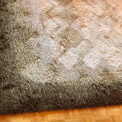 Beautiful Mid Century Rug Green and Cream