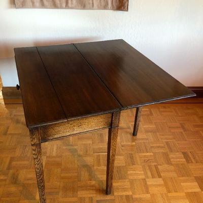Antique English Expandable Wood Writing Desk or Pub Table and Chair