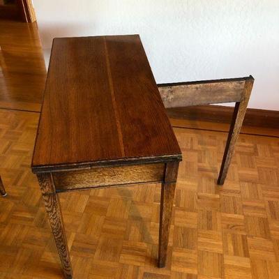 Antique English Expandable Wood Writing Desk or Pub Table and Chair