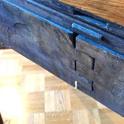 Antique English Expandable Wood Writing Desk or Pub Table and Chair